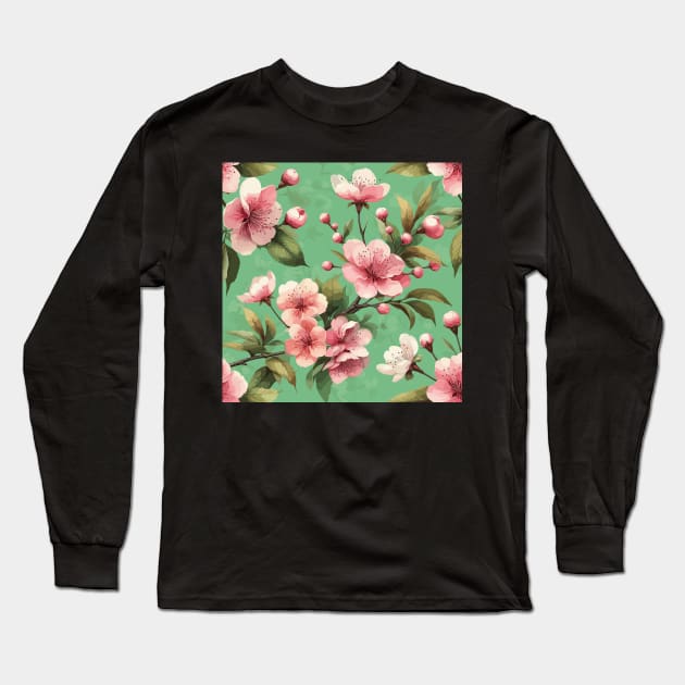 Cherry Blossom Long Sleeve T-Shirt by Jenni Arts